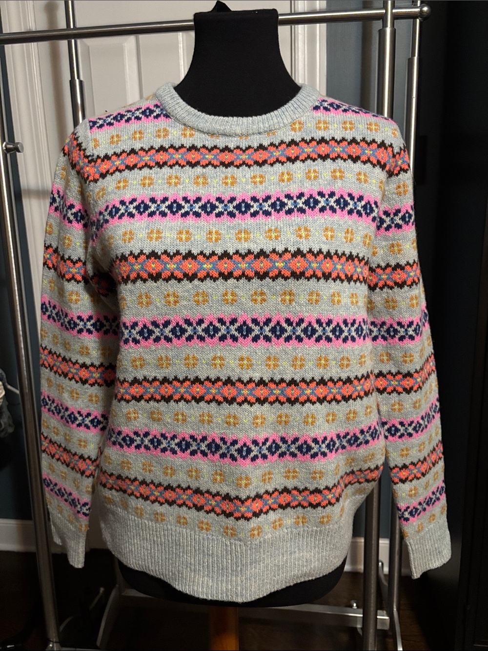 J Crew Lambs Wool Fair Isle Sweater Medium